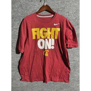 USC Trojans Shirt Mens 2XL Red NCAA Football Nike Fight On Graphic T-Shirt